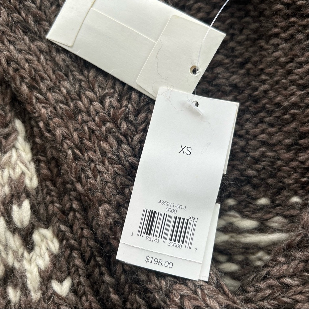 NWT Banana Republic 100% Wool Fair Isle Shawl Collar Belted Cardigan XS - Picture 6 of 11